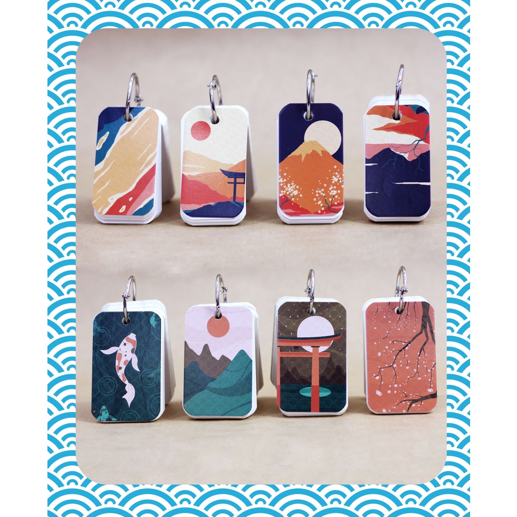 Flashcards Note Japan - Thẻ trắng hỗ trợ ghi nhớ từ vựng ngoại ngữ, chất liệu cao cấp siêu dày đẹp phong cách nhật bản