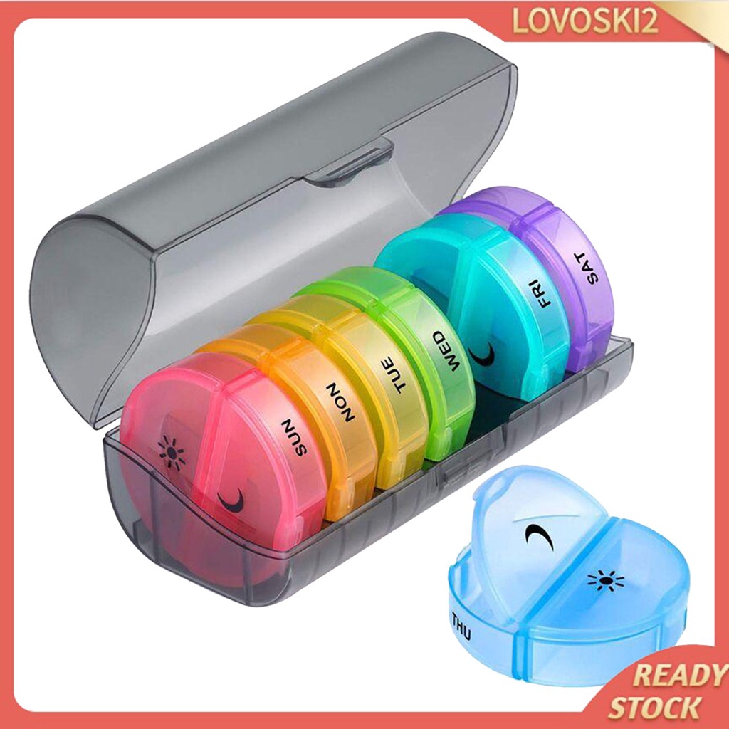 Twice-a-Day Weekly Pill Organizer 7 Day 2 Times a Day for Pills Supplements