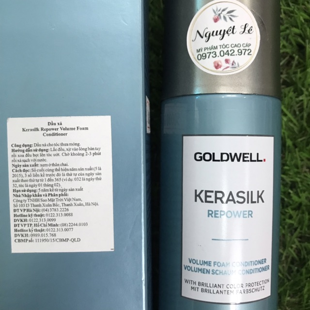 Dầu xả dạng bọt tăng phồng Goldwell Kerasilk Repower Volume Foam Conditioner 150ml