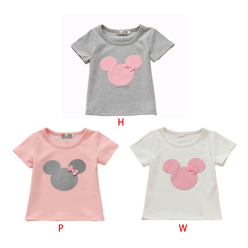 Áo thun tay ngắn in hình dễ thương cho bé gái