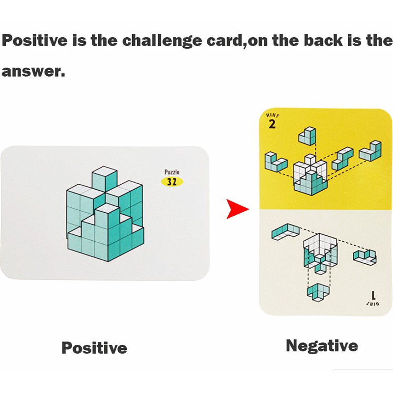 3D Children Adult Magic Cube Multi-color Wooden Soma Puzzle Educational Brain Teaser IQ Mind Game