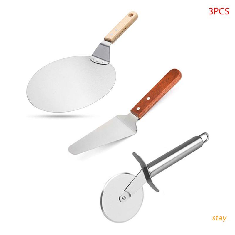 Bộ 3 Dụng Cụ Cắt Bánh Pizza Bằng Thép Không Gỉ