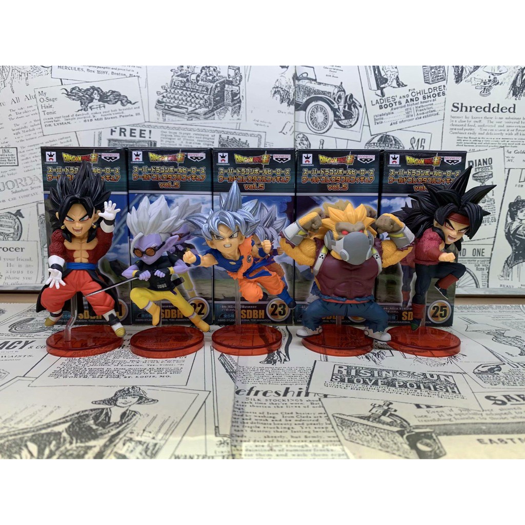 Mô hình Dragon Ball – Figure anime - Siêu ngầu cùng bộ 5 nhân vật Goku Super Hero siêu đẹp