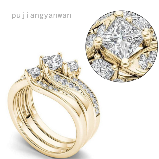 Nhẫn Mạ Vàng 18k Đính Đá Sapphire Trắng Tự Nhiên