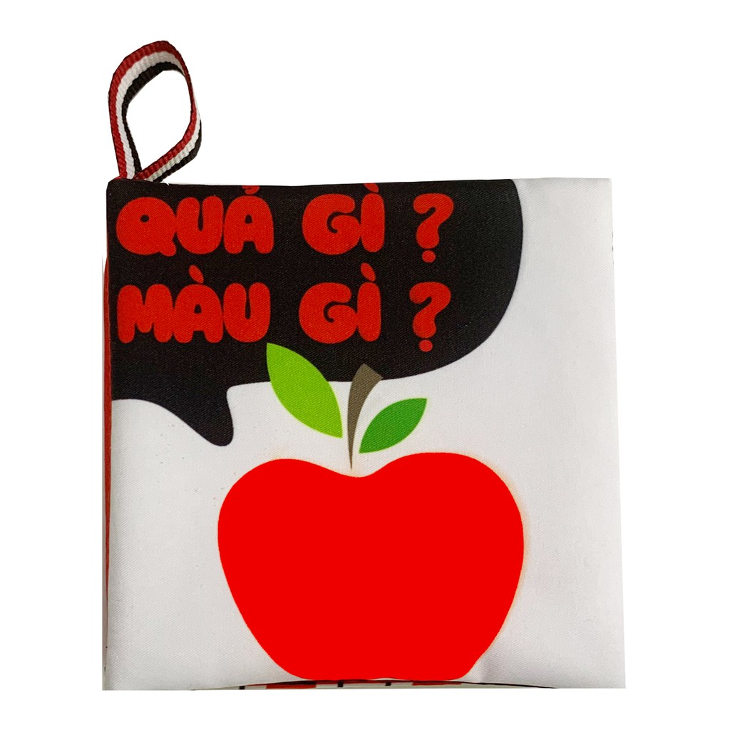 Sách vải PiPoVietnam kích thích thị giác - Song ngữ Anh Việt - Quả gì màu gì