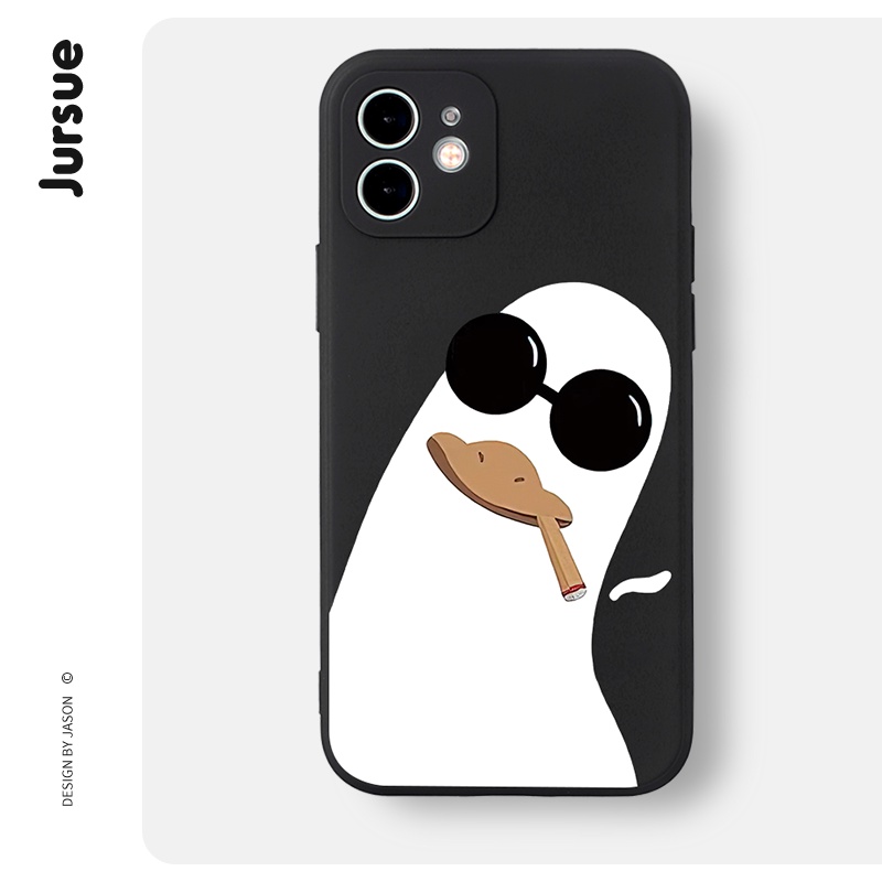 Ốp điện thoại JURSUE hoạt hình cặp đôi dễ thương đẹp độc lạ mềm Cho iPhone 13 12 11 Pro Max SE 2020 X XR XS 8 7 ip 6S 6 Plus XYH646