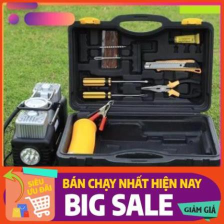 Bơm ô tô Xe Máy [FRE SHIP]  1 bộ 6 Món Cứu Hộ Lốp tại Chỗ Có Đèn