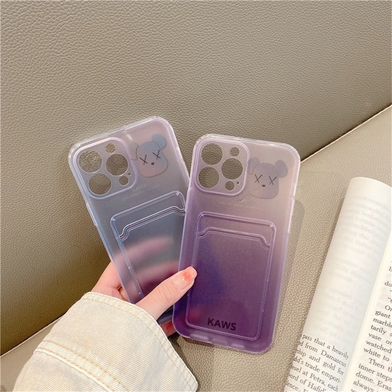 Ốp Điện Thoại Mềm Dạng Ví Chống Sốc In Hình Gấu / Thỏ Dễ Thương Cho iPhone 11 12 13 14 Pro XS Max X XR Mini 7 8 6 Plus Giá Đỡ