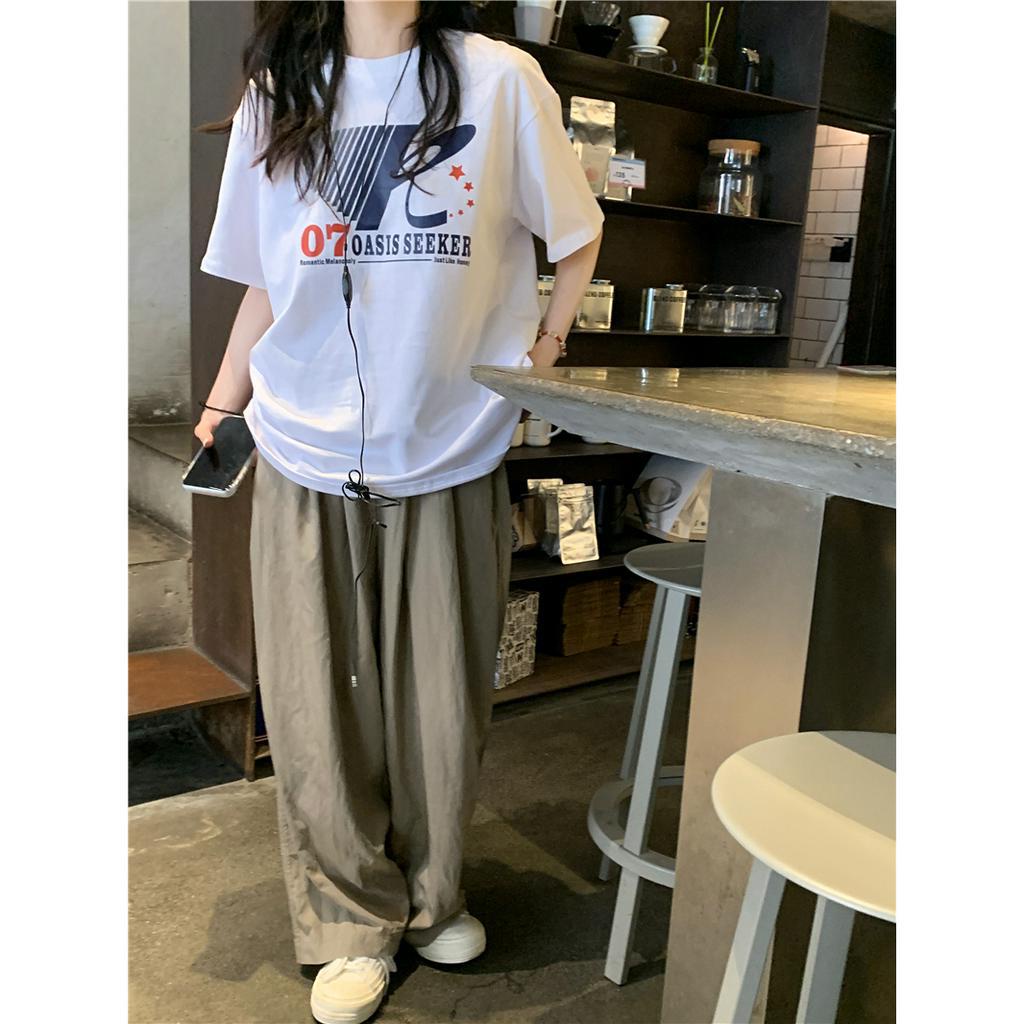 「 WELOVE1 」Áo Thun Tay Ngắn Cổ Tròn In Họa Tiết Thời Trang Mùa Hè Cho Nữ