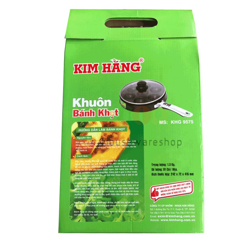 Khuôn bánh khọt chống dính Kim Hằng-Sử dụng trên bếp than,bếp hồng ngoại,...nhưng không dùng được cho bếp điện,bếp từ