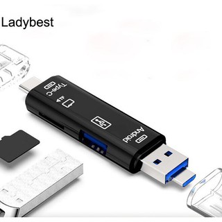Đầu đọc thẻ nhớ ldbs _ usb 3.1 type-c sang usb 2.0 micro 5pin tf otg đa năng