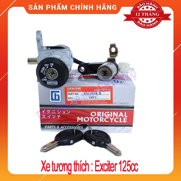 Ổ Khóa Xe Máy 6 Cạnh Exciter 4 Số, Khóa Chống Trộm Chất Lượng Cao Bảo Hành 12 Tháng