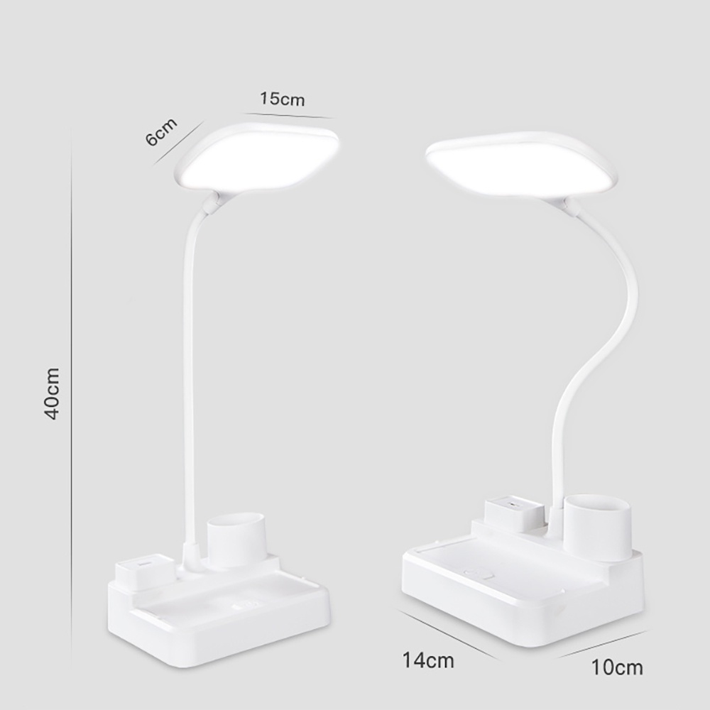 Đèn Học Sạc Pin Tích Điện Pin 4000mAh Tùy Chỉnh Ánh Sáng Trắng Vàng Tăng Giảm Độ Sáng Tích Hợp Cổng Sạc Dự Phòng Và Khay