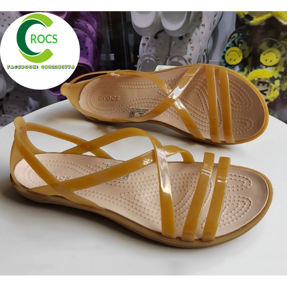 Giày sandal nhựa đi mưa chống hôi chân -Croslite-isabella-x cho nữ màu nâu