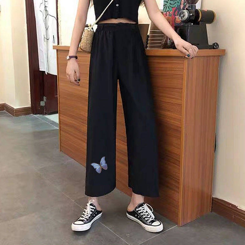 Quần Lửng Ống Rộng Màu Đen Phong Cách Hàn Quốc 2021 Cho Nữ | BigBuy360 - bigbuy360.vn