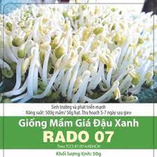 Hạt giống mầm giá đậu xanh Rado 07 RD gói 50gr