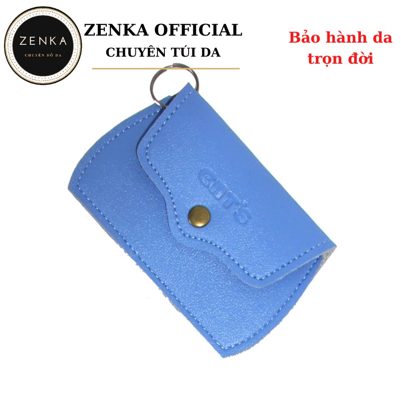 Ví mini đựng thẻ Zenka đựng card thẻ atm đựng tiền lẻ vé xe ví móc khóa bằng da cao cấp rất tiện dụng