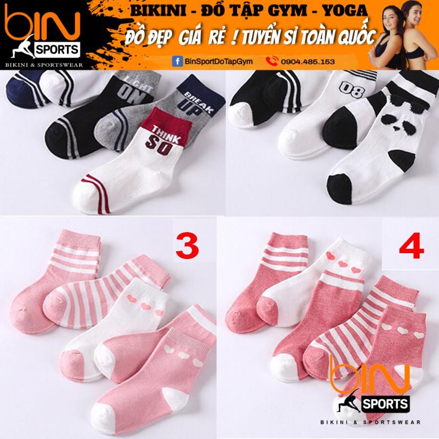 Sets 5 Đôi Tất Vớ Trẻ Em Cổ Cao Nhiều Kiểu Nhiều Màu Cute QATE013