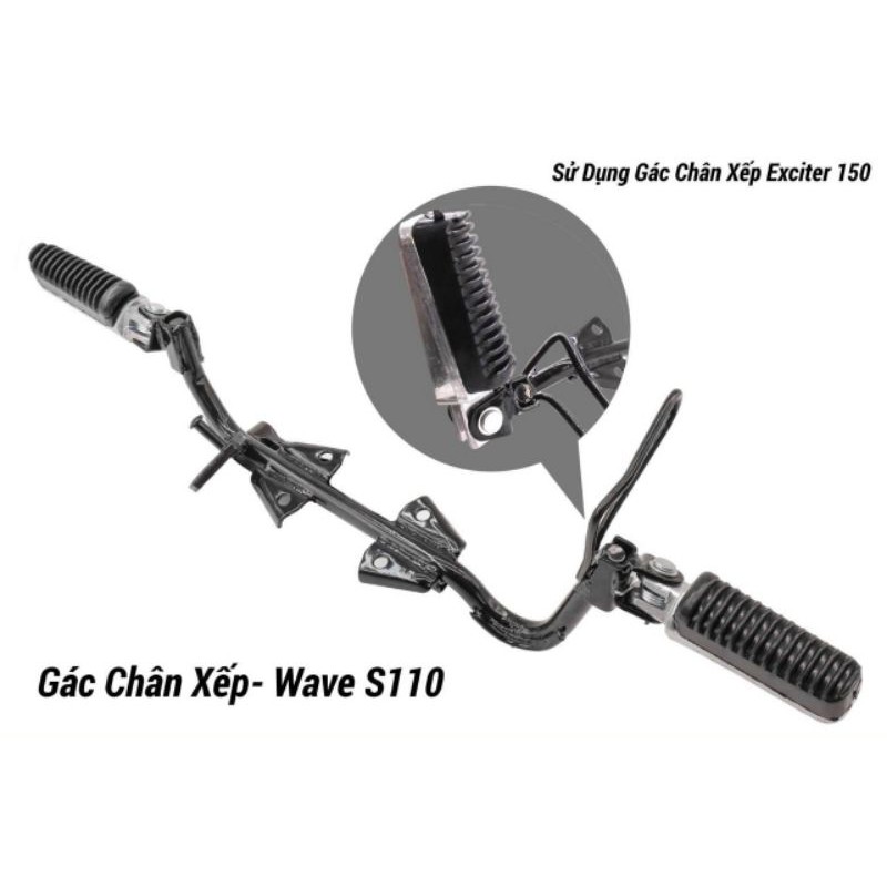 Gác chân giữa xếp wave s110 future kiểu gấp exciter 150