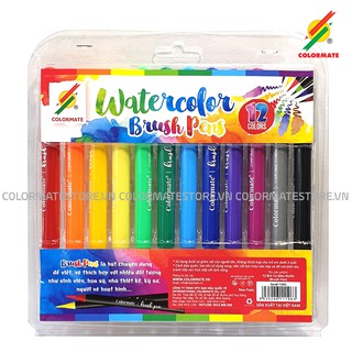 Màu nước dạng bút đầu cọ Brush Pens Colormate bộ 12 màu  - COLORMATE