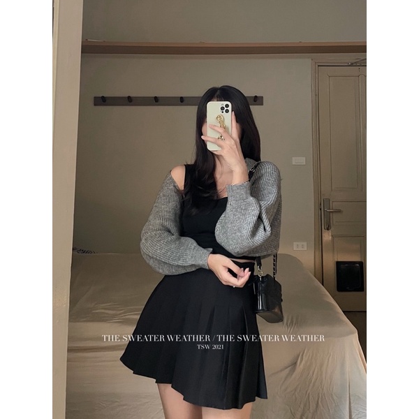 Áo cardigan len khoác dáng croptop, áo cardigan lửng len đẹp loại 1 (Ảnh thật) | BigBuy360 - bigbuy360.vn