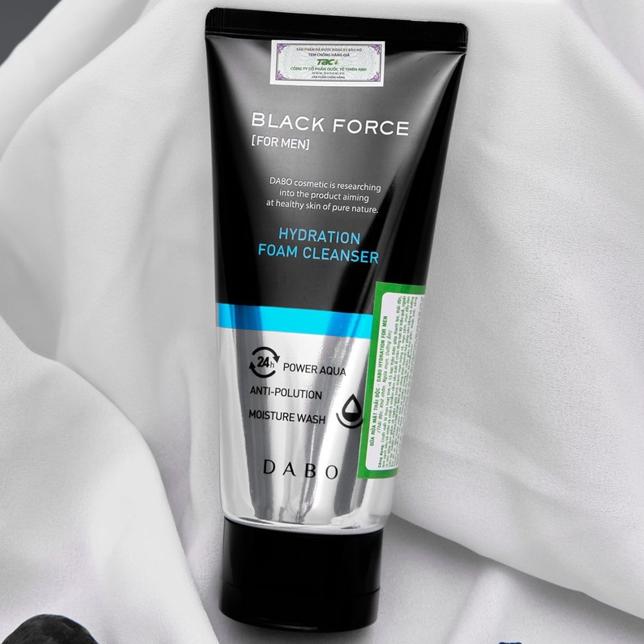 Bộ 2 Tuýp Sữa Rửa Mặt Dành Cho Nam Xóa Dầu Mụn, Dưỡng Trắng Da Từ Than Hoạt Tính DABO Hàn quốc 120ml/Tuýp - MẪU MỚI