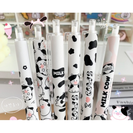 bút bi bấm bò sữa BBB36 cute dễ thương