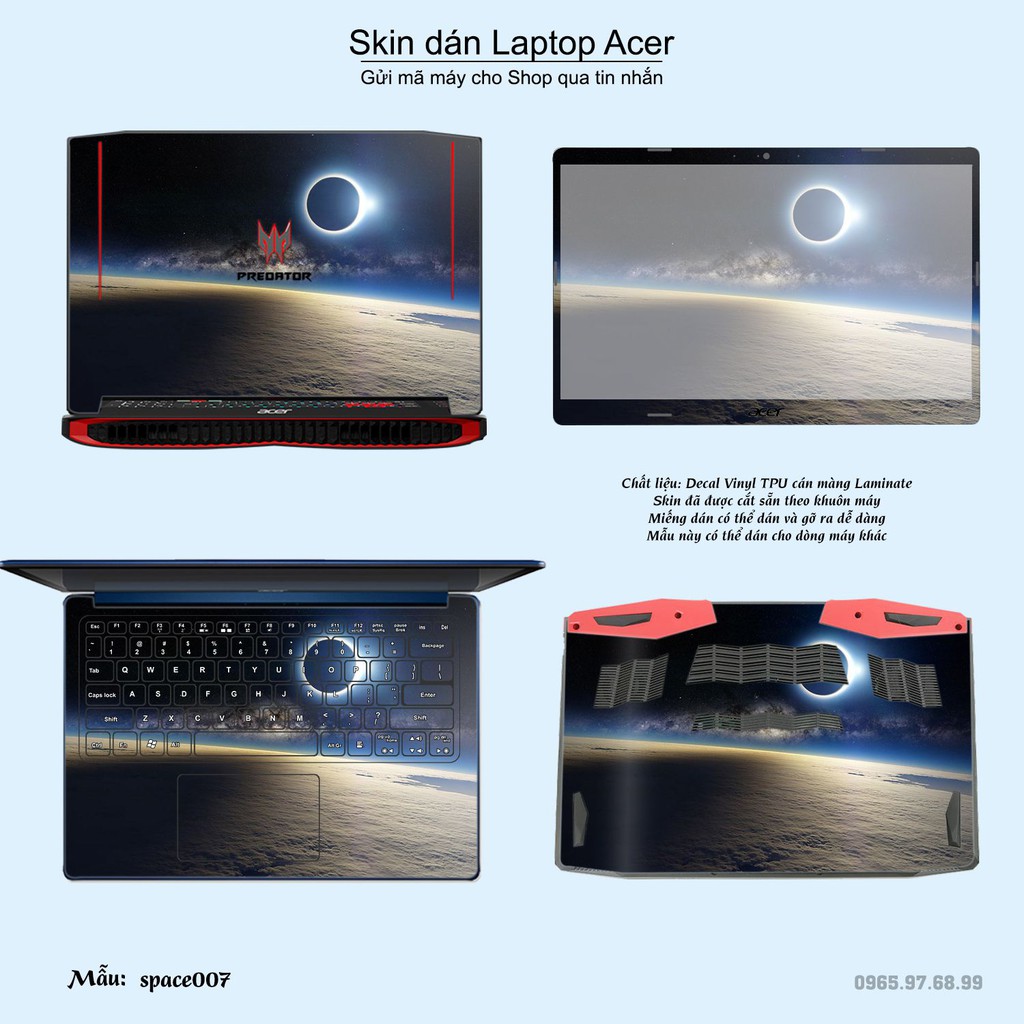 Skin dán Laptop Acer in hình không gian _nhiều mẫu 2 (inbox mã máy cho Shop)