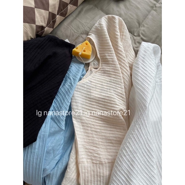 Áo voan nhăn dài tay form rộng Nana21 Nanastore21