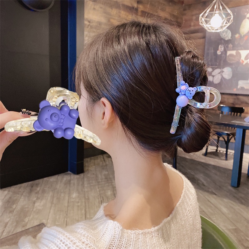 Kẹp tóc gấu mini nhựa trong kiểu hàn quốc (KT81)