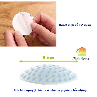 Miếng chặn cửa silicon dán tường, mút đệm lót chống va đập tay nắm tủ, bàn ghế, bằng cao su cách âm không ồn keo 3M