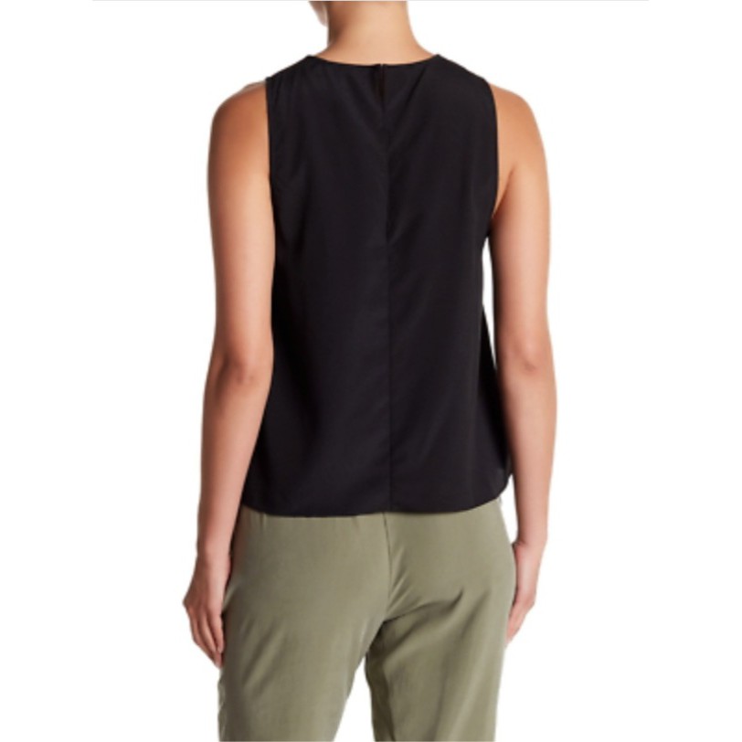 Áo lụa tank top nữ thắt nơ eo màu đen chuẩn xịn B C B G