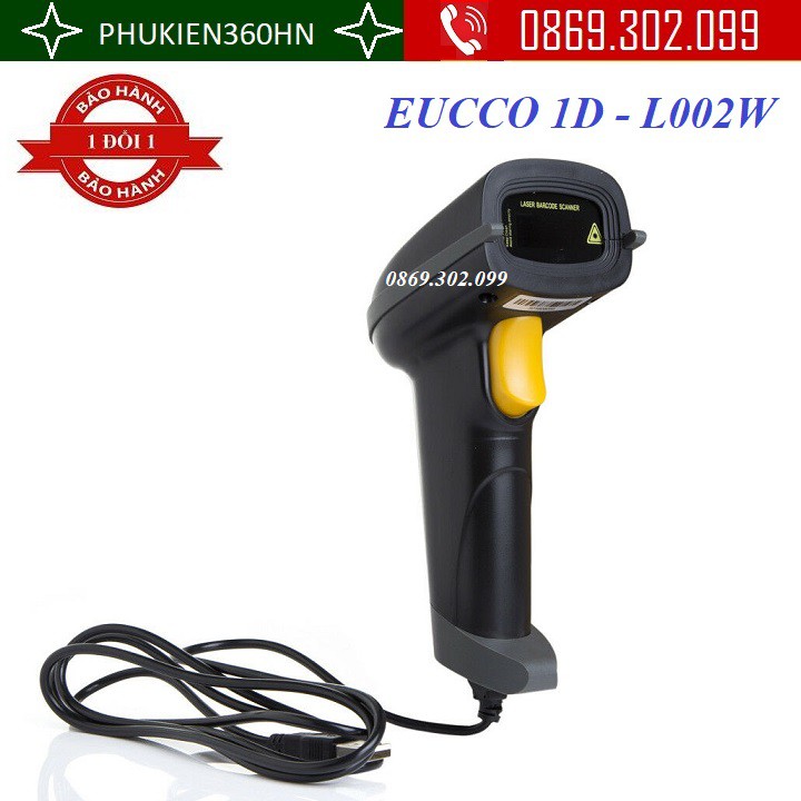 [Mã 155ELSALE giảm 7% đơn 300K] Máy bắn mã vạch EUCCO 1D - L002W