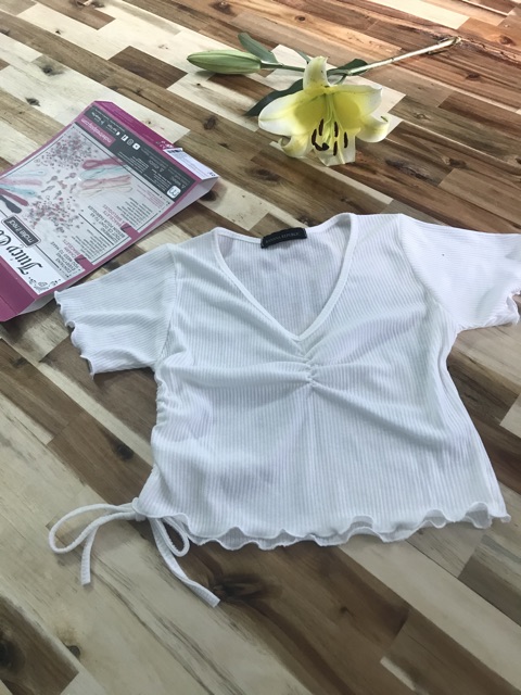 Áo Crt cổ tim rút dây