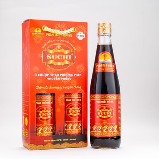 [Hộp 2 Chai x 520ml ]Nước Mắm Nguyên Chất SUCHI 40N đạm tự nhiên 520ml, sánh đặc thịt cá có Chỉ Dẫn Địa Lý, OCOP 4 Sao