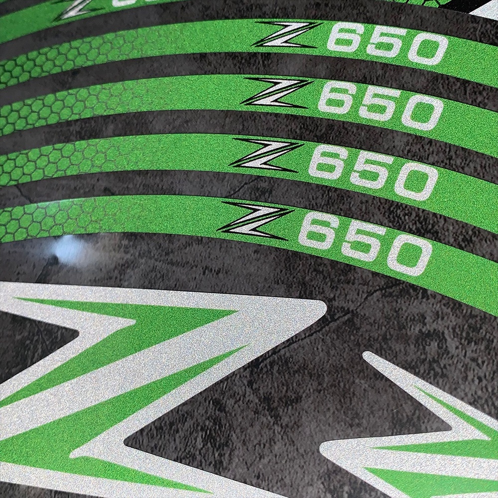 Kawasaki Z650 Z750 Tem phản quang bánh xe mô tô Kawasaki Sọc Decal Dán trang trí chống thấm nước