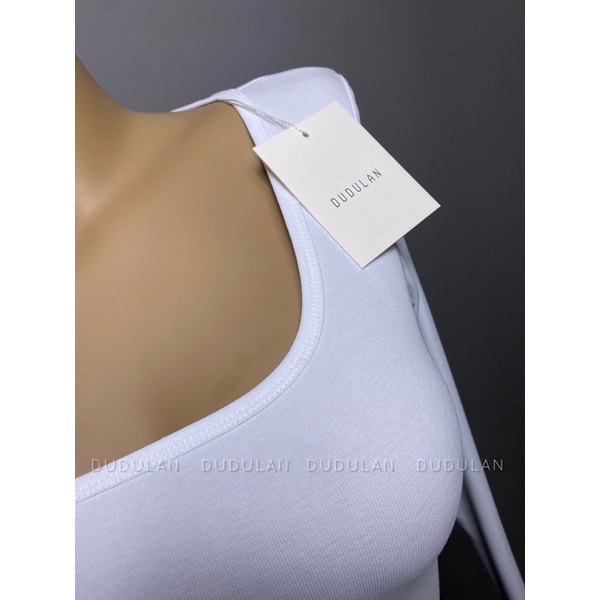 Áo cổ vuông A13 DUDULAN - Áo croptop chất cotton gân