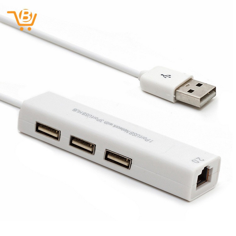 Cáp Chuyển Đổi Usb Sang Rj45 Lan + 3 Cổng Hub Cho Win 8 7 Xp