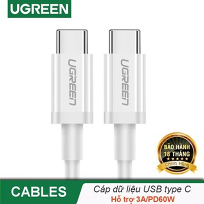 Cáp USB Type C to USB Type C UGREEN 60518 60519 60520 US264, sạc nhanh QC 3.0 PD60W, truyền dử liệu Chính Hãng