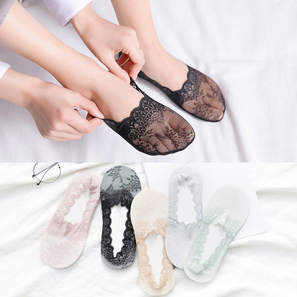 Vớ lười/ tất lười đi giày búp bê Mua Tất họa tiết cây hoa (muatatshop)