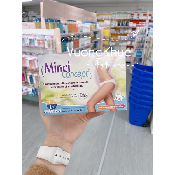 Giảm cân Minci Concept, Pháp (30 gói) giảm mỡ bụng eo đùi cho phụ nữ an toàn, không gây mệt mỏi, mất nước