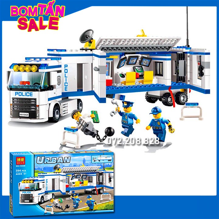 Lego Ninjago Urban BELA 10420  / 394 Mảnh ghép 🍅 Bộ LEGO xếp hình cảnh sát bắt cướp