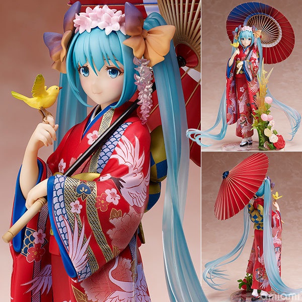 Đồ trang trí Nhân Vật Yukata Mặc Kimono Anime Hatsune Miku Cỡ 1/8