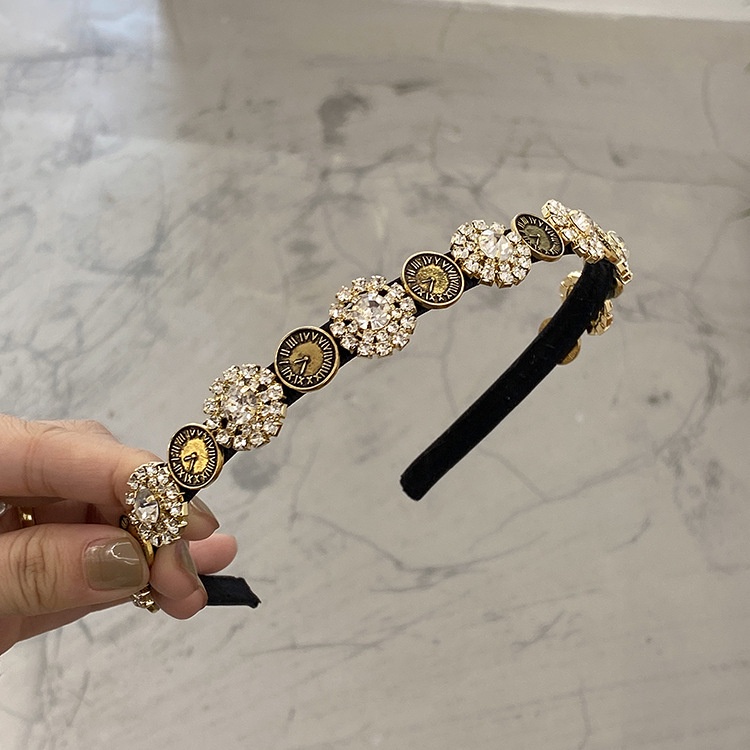 Bờm tóc đính đá hình hoa, phong cách cổ điển sang trọng, quyến rũ, Lemi Accessories