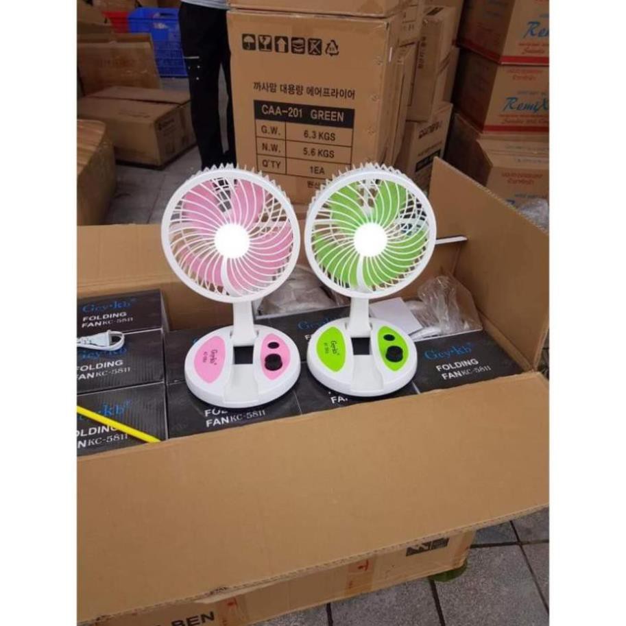 [ HÀNG CHÍNH HÃNG ] Quạt tích điện cỡ to gấp gọn có đèn led KC 5811, quạt tích điện gập gọn | BigBuy360 - bigbuy360.vn