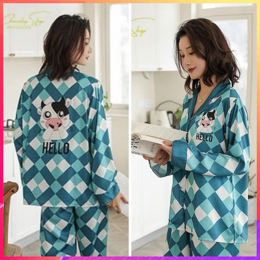 [FreeShip – Xả kho] Pijama Lụa Cao Cấp|Đồ Ngủ Lụa Chất Đẹp Siêu Mã PI 8238 - Chocochip Shop