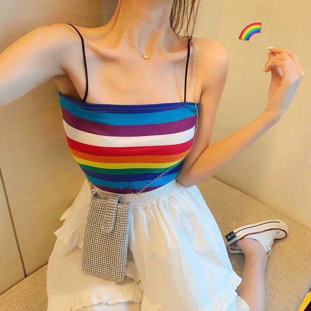 ÁO CROPTOP 2 DÂY CẦU VỒNG 🎊🎊🎊 | BigBuy360 - bigbuy360.vn