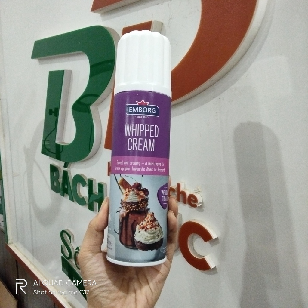 Kem Whipping Cream dạng bình xịt 250g - Nguyên Liệu Pha Chế  tại Đà Nẵng - Kho Pha Chế Đà Nẵng