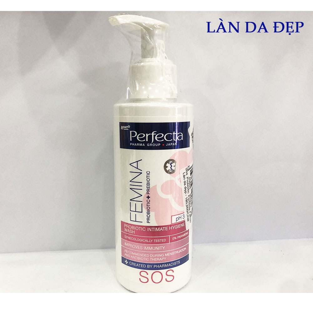 Dung dịch vệ sinh phụ nữ Perfecta Femina SOS khử mùi kháng khuẩn phòng v.iêm nh.iễm kích ứng chai 150ml