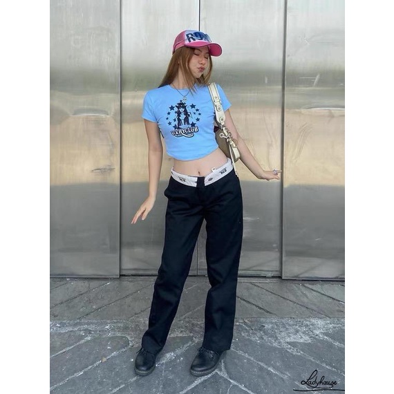 Quần Dài Thể Thao Lưng Thấp Có Túi Màu Sắc Độc Đáo Cho Nữ